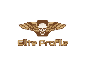 Gold Wing Skull logo design