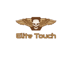 Gold Wing Skull logo design