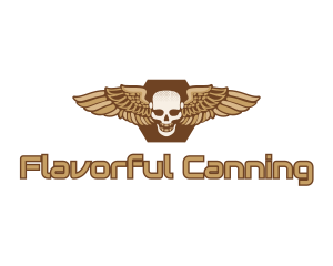 Gold Wing Skull logo design