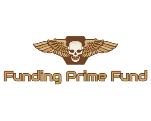 Gold Wing Skull logo design