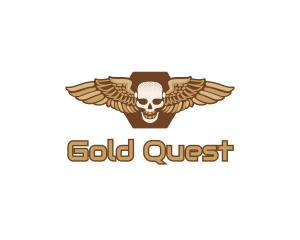 Gold Wing Skull logo design