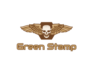 Gold Wing Skull logo design