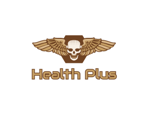 Gold Wing Skull logo design