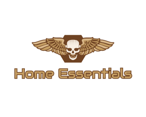 Gold Wing Skull logo design