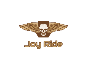 Gold Wing Skull logo design