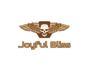 Gold Wing Skull logo design