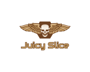 Gold Wing Skull logo design