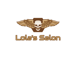 Gold Wing Skull logo design