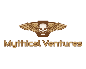 Gold Wing Skull logo design