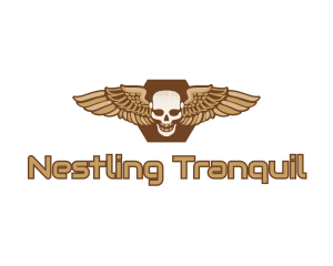 Gold Wing Skull logo design