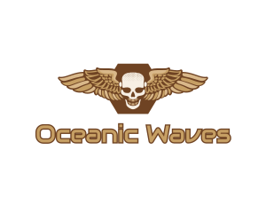 Gold Wing Skull logo design