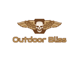 Gold Wing Skull logo design