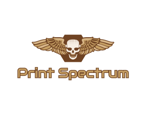 Gold Wing Skull logo design