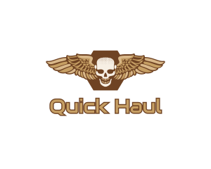 Gold Wing Skull logo design