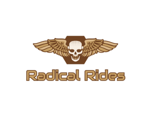 Gold Wing Skull logo design