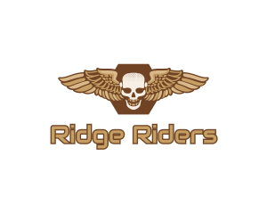 Gold Wing Skull logo design