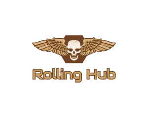 Gold Wing Skull logo design