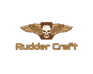 Gold Wing Skull logo design