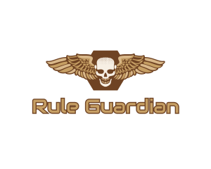 Gold Wing Skull logo design