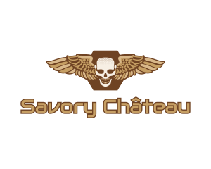 Gold Wing Skull logo design