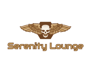 Gold Wing Skull logo design