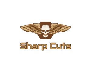 Gold Wing Skull logo design