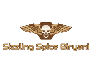 Gold Wing Skull logo design