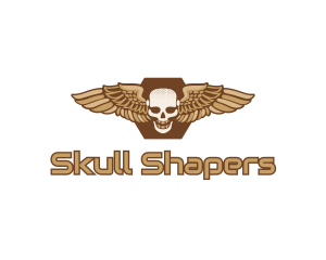 Gold Wing Skull logo design