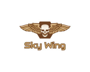 Gold Wing Skull logo