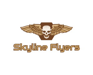 Gold Wing Skull logo design