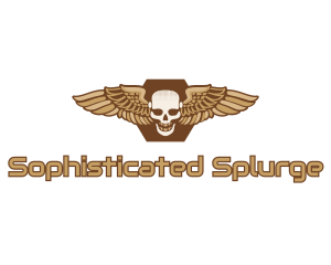 Gold Wing Skull logo design