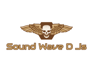 Gold Wing Skull logo design