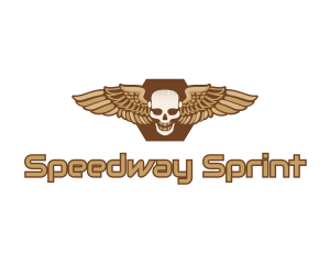 Gold Wing Skull logo design