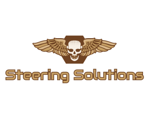 Gold Wing Skull logo design