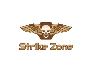 Gold Wing Skull logo design