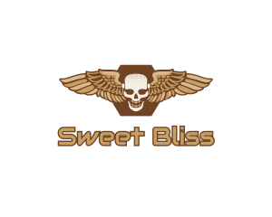 Gold Wing Skull logo design