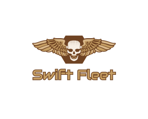 Gold Wing Skull logo design