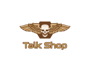 Gold Wing Skull logo design