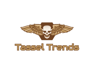 Gold Wing Skull logo design