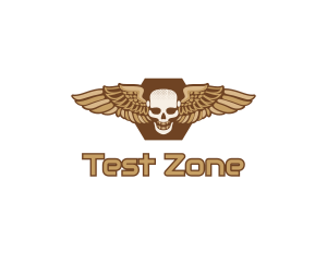 Gold Wing Skull logo design