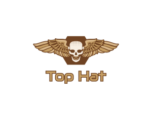 Gold Wing Skull logo design