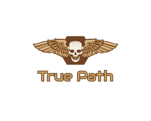 Gold Wing Skull logo design