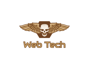 Gold Wing Skull logo design