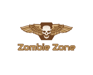 Gold Wing Skull logo