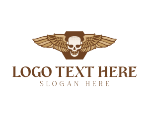 Gold Wing Skull logo