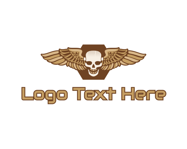 Gold Wing Skull logo