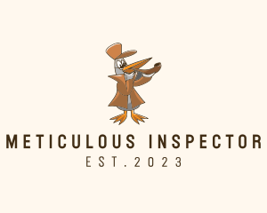 Detective Pipe Duck logo design