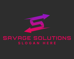 Modern Logistics Arrows logo design