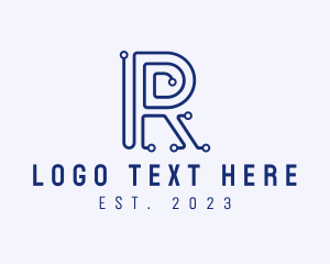 Digital Technology Letter R  logo