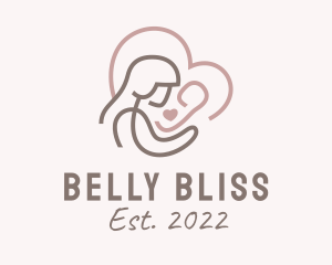 Breastfeeding Mother Heart logo design